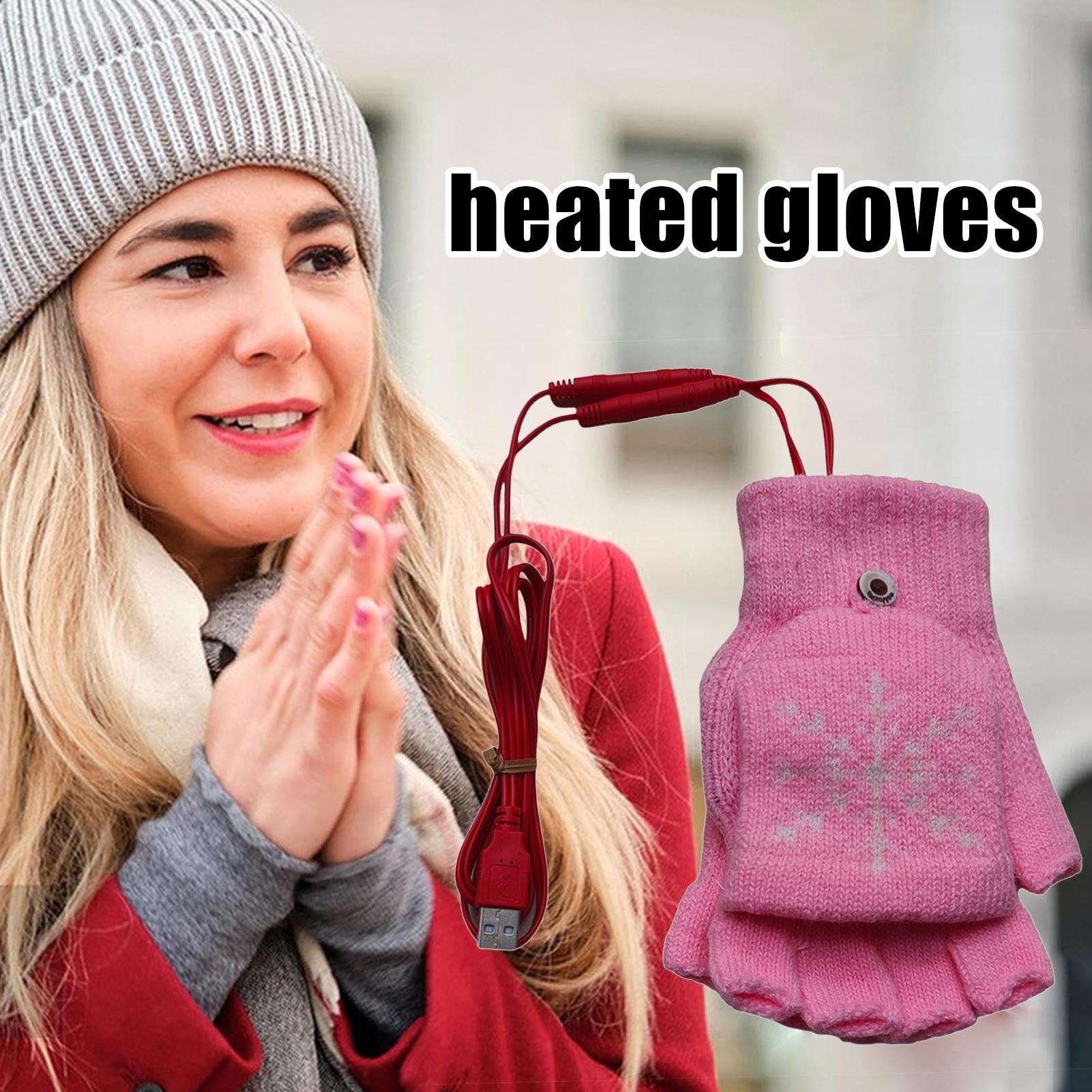 Cycling Heat Gear - Guantes calefactables sin dedos, guantes de