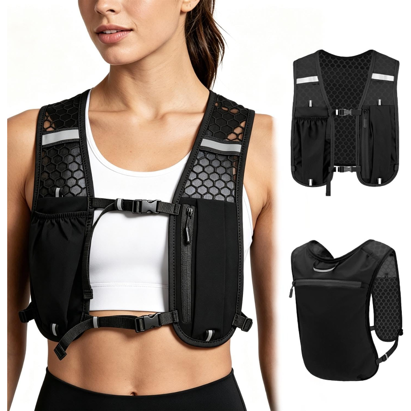 Cycling Gear Vest - Chaleco de Hidratación WOOJACK, Mochila Ligera